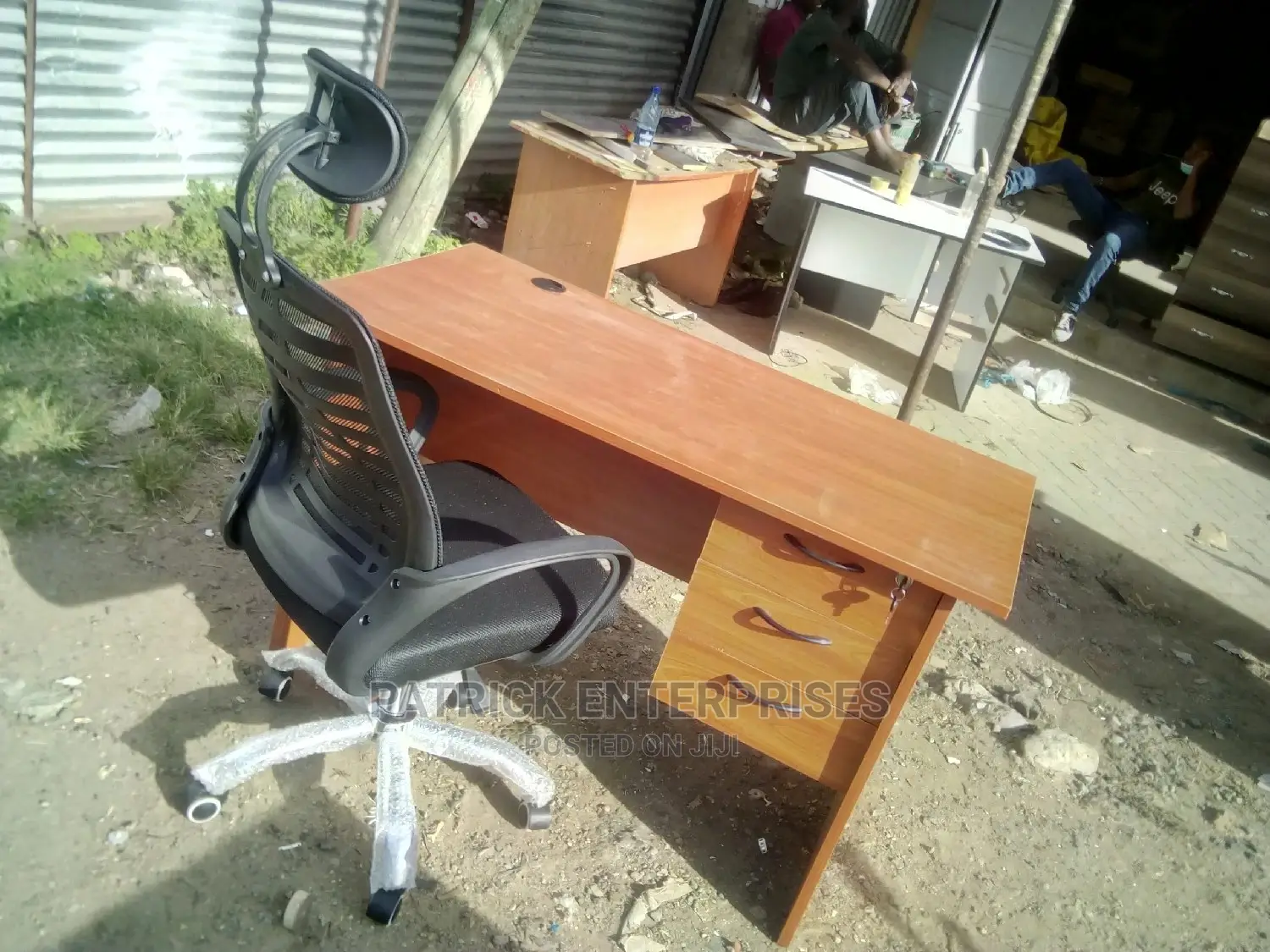 1.2 Meters Office Desk Plus High Back Reclining Office Chair