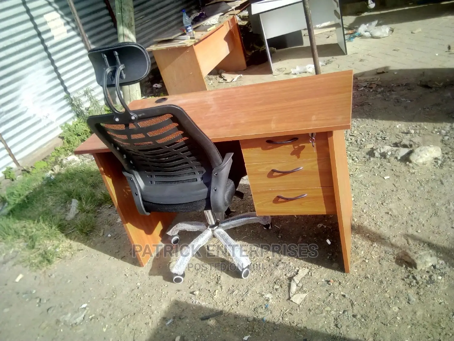 1.2 Meters Office Desk Plus High Back Reclining Office Chair