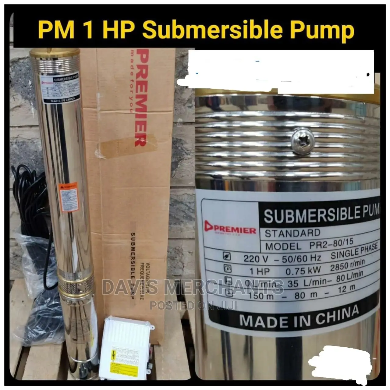 Pm 1 Hp Submersible Water Pump