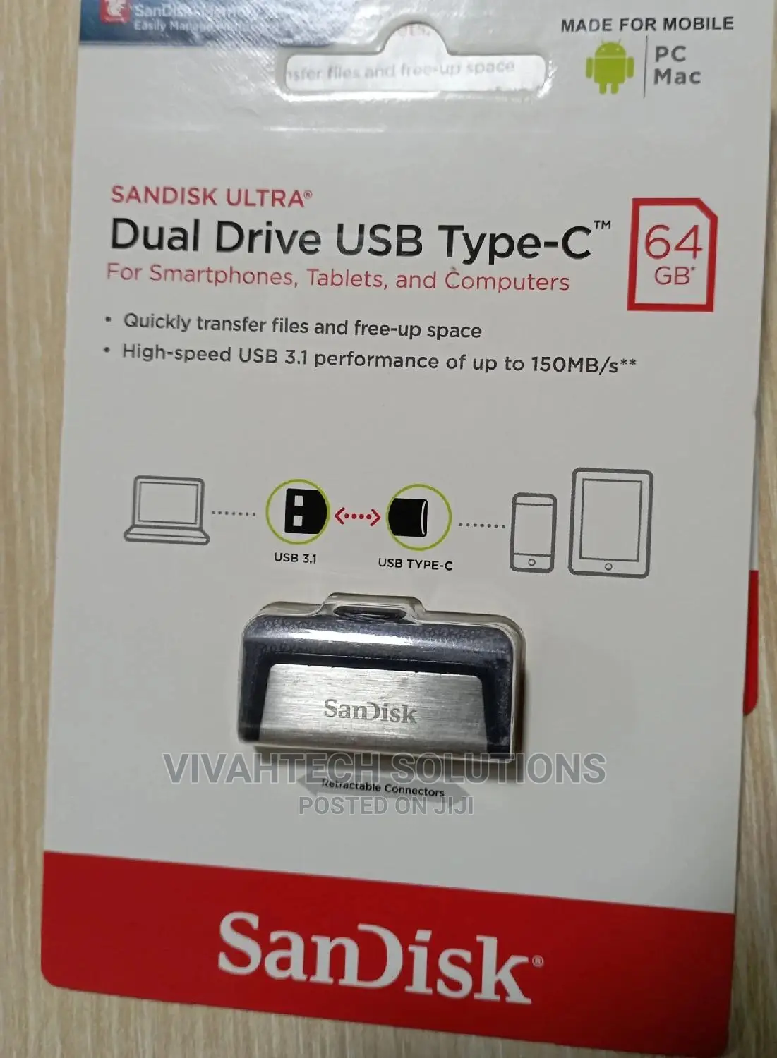 Sandisk 64GB Ultra Dual Drive USB Type-C and USB 3.1