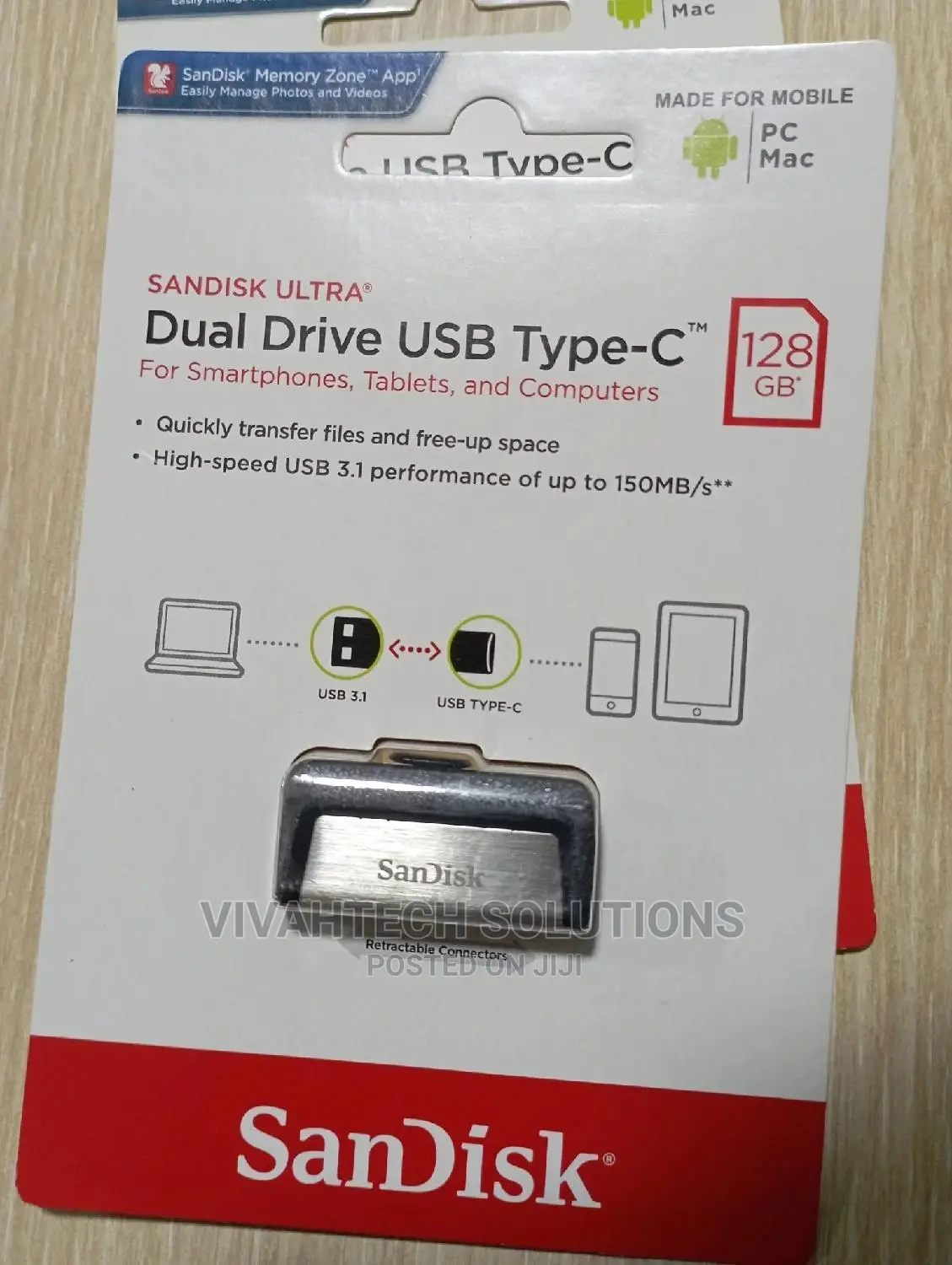 Original Sandisk Ultra Dual Drive USB Type C 128GB