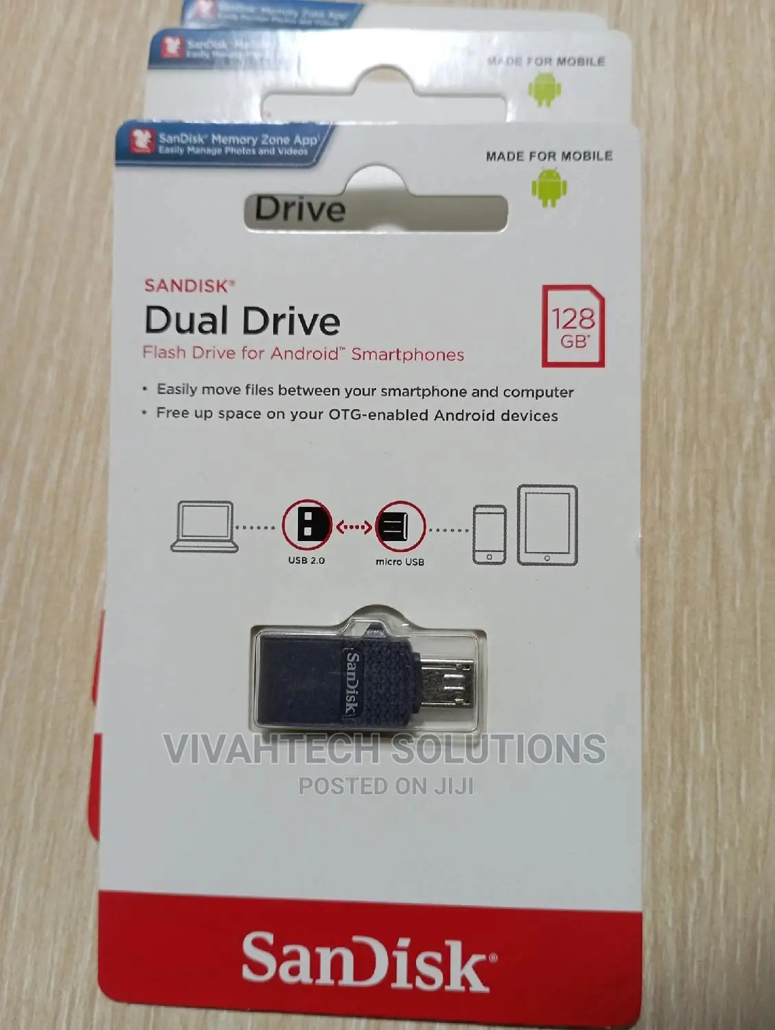 Original Sandisk 128gb OTG Dual Drive 2.0