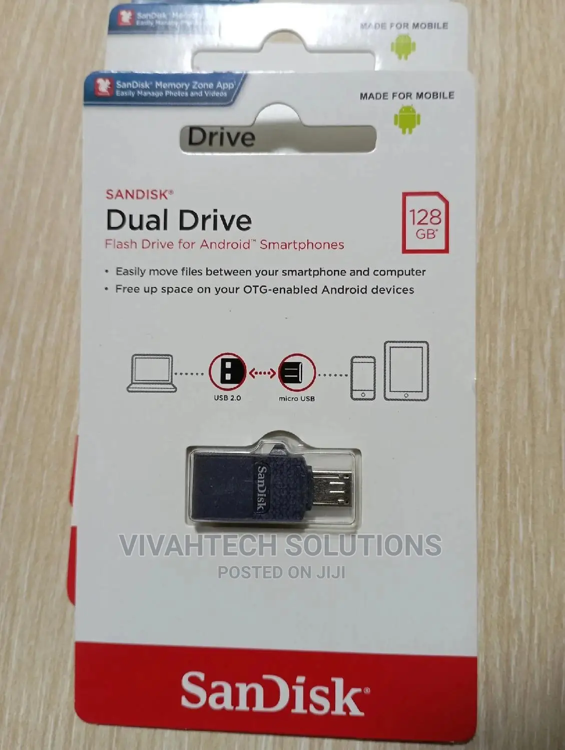 Original Sandisk 128gb OTG Dual Drive 2.0