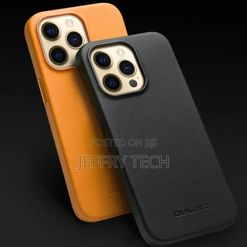 iPhone 13 Pro Max Genuine Leather Slim Case Cover With Magsa