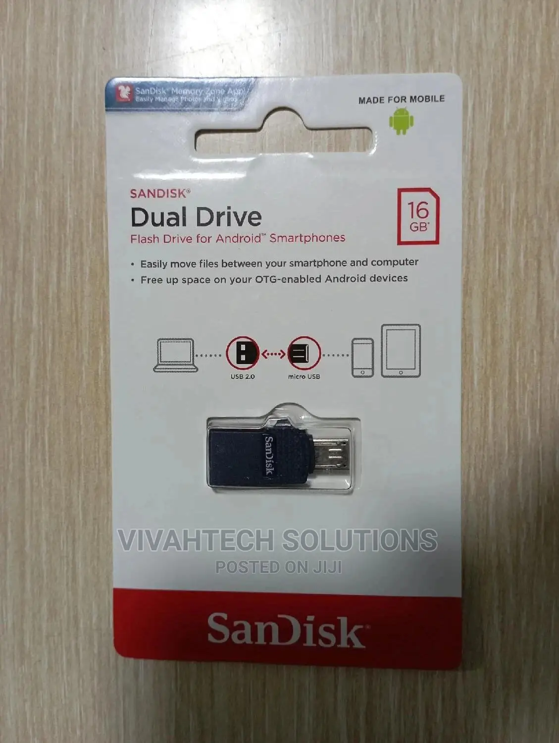 Original Sandisk OTG DUAL DRIVE 2.0 16GB Flash Drive