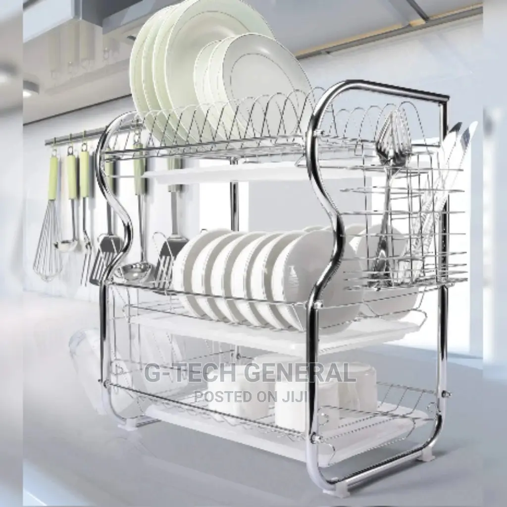 Nunix Dish Rack - 3 Tier + Drain Board