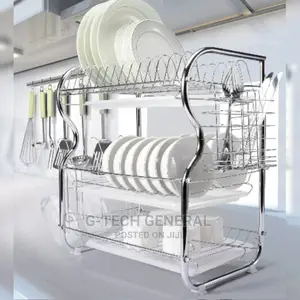 Nunix Dish Rack - 3 Tier + Drain Board