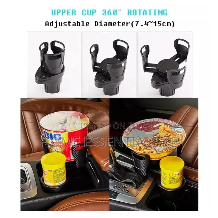 Strong Durable Expandable Dual Slot Car Cup Holder