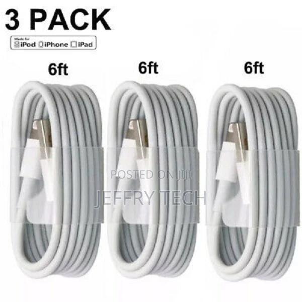 3-Pack USB Charger Cables for Apple iPhone 5 S 6 7 8 X Plus