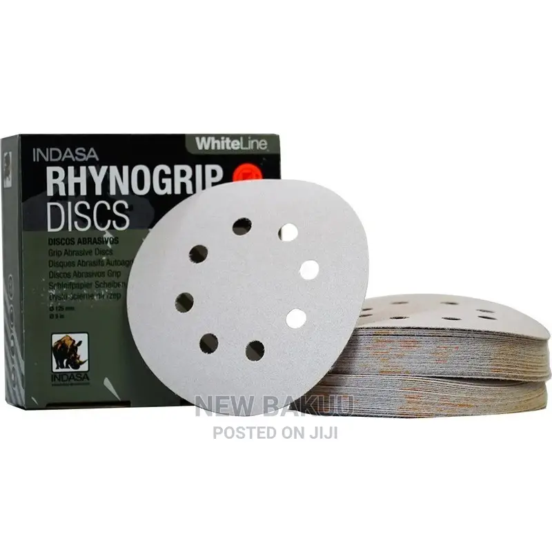 Indasa 6' Rhynogrip Whiteline 8-Hole Vacuum Sanding Discs, 5