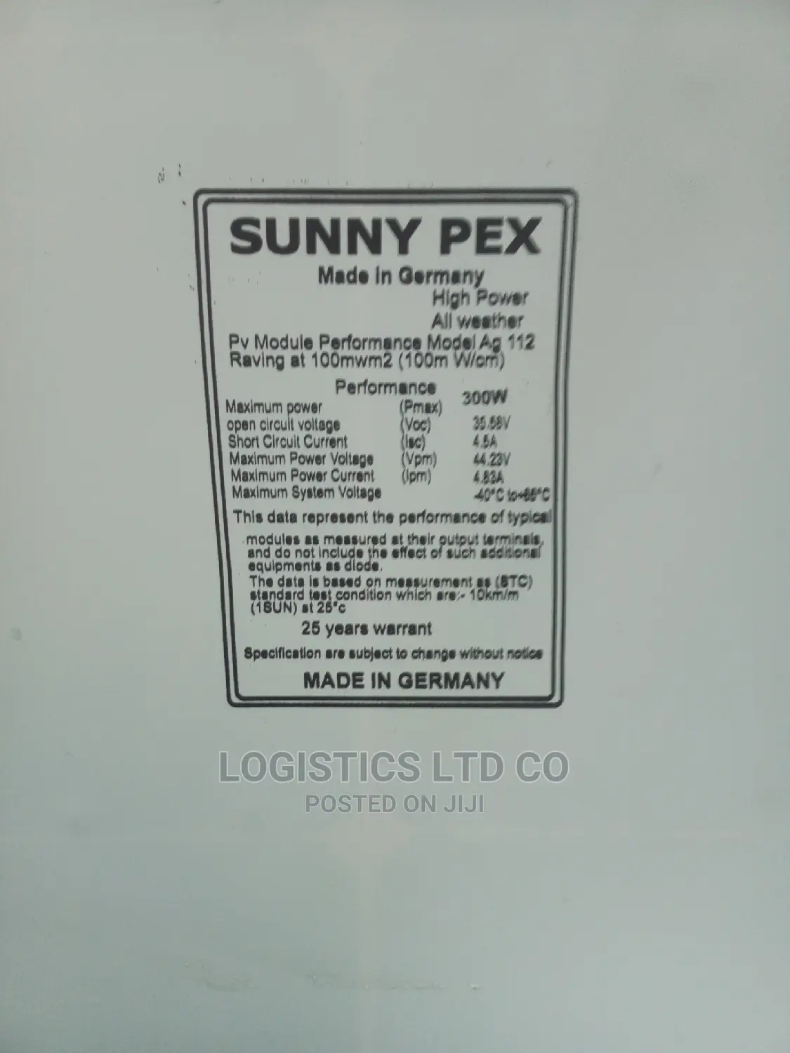 Sunny Pex Solar Panel 300watts