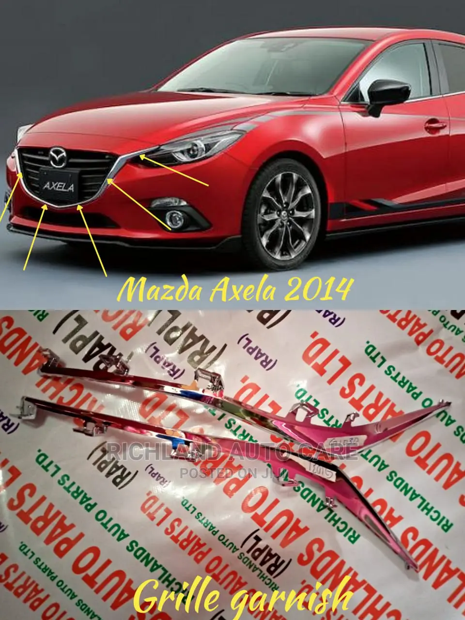 Garnish Chrome for Mazda Axela 2014