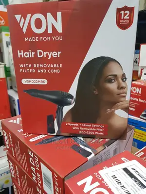 VON Powerful Hair Blow Dryer With Removable Filter+Comb