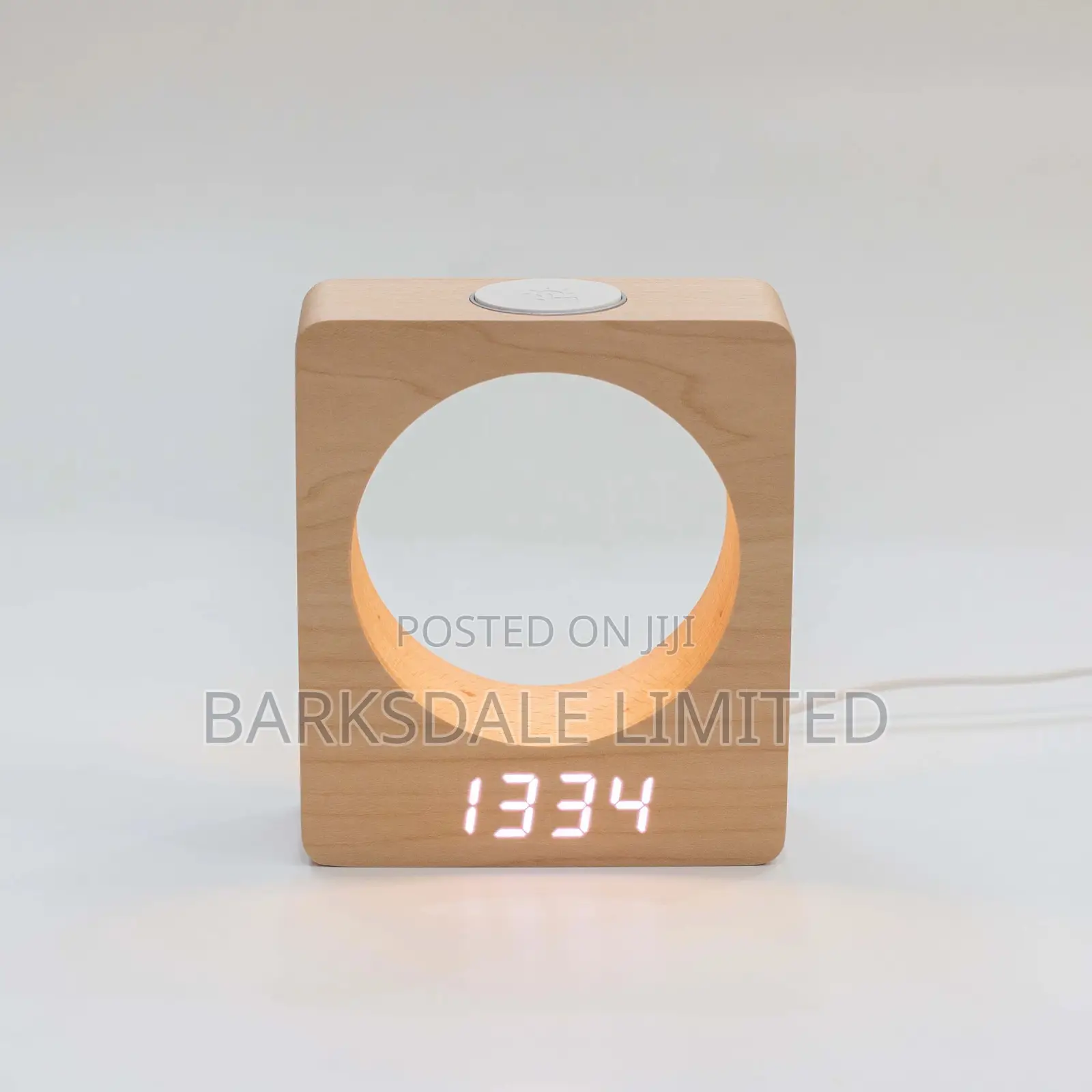 Digital LED Wood Alarm Clock Touch Night Light Table Bedside
