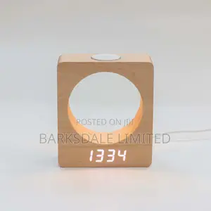 Digital LED Wood Alarm Clock Touch Night Light Table Bedside