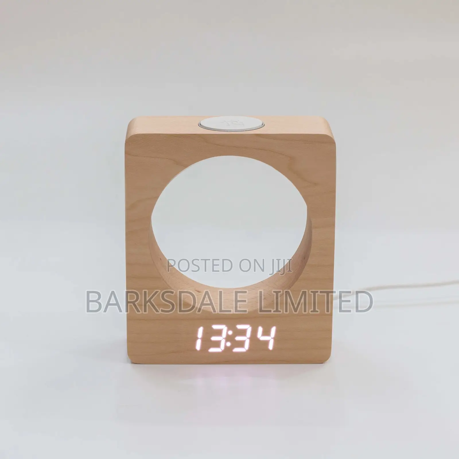 Digital LED Wood Alarm Clock Touch Night Light Table Bedside