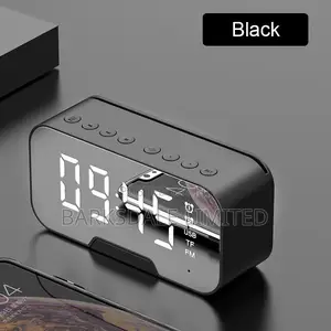 Clock Rechargeable Digital LED Alarm Bluetooth Speaker TFT