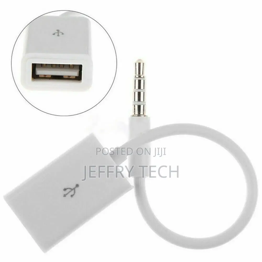 Audio AUX Jack 3.5mm Male to USB 2.0 Type a Female OTG Conve