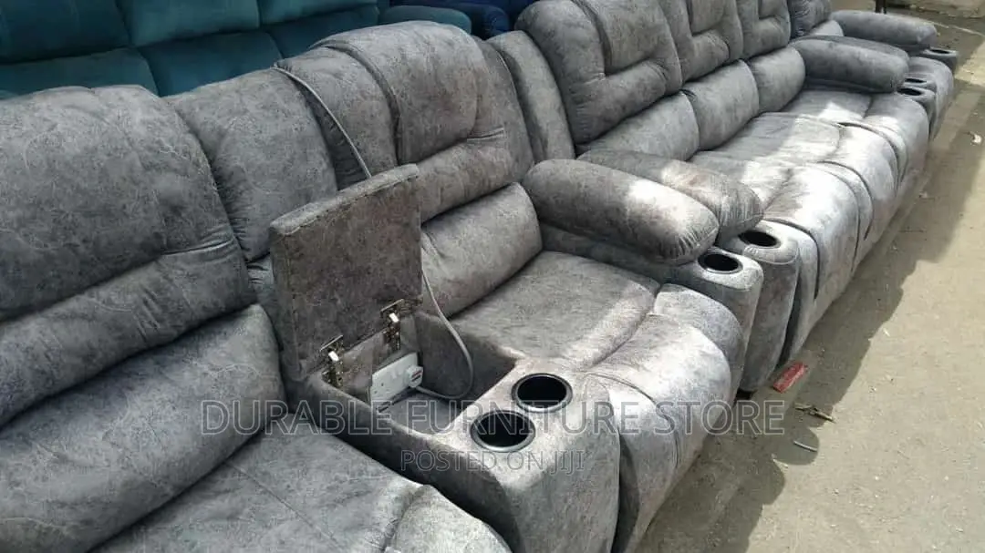 5 Seater Recliner Sofa With Storage and Cup Holder