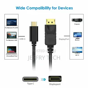 USB-C to Displayport Cable 4K Type-C Convert Standard DP 6ft