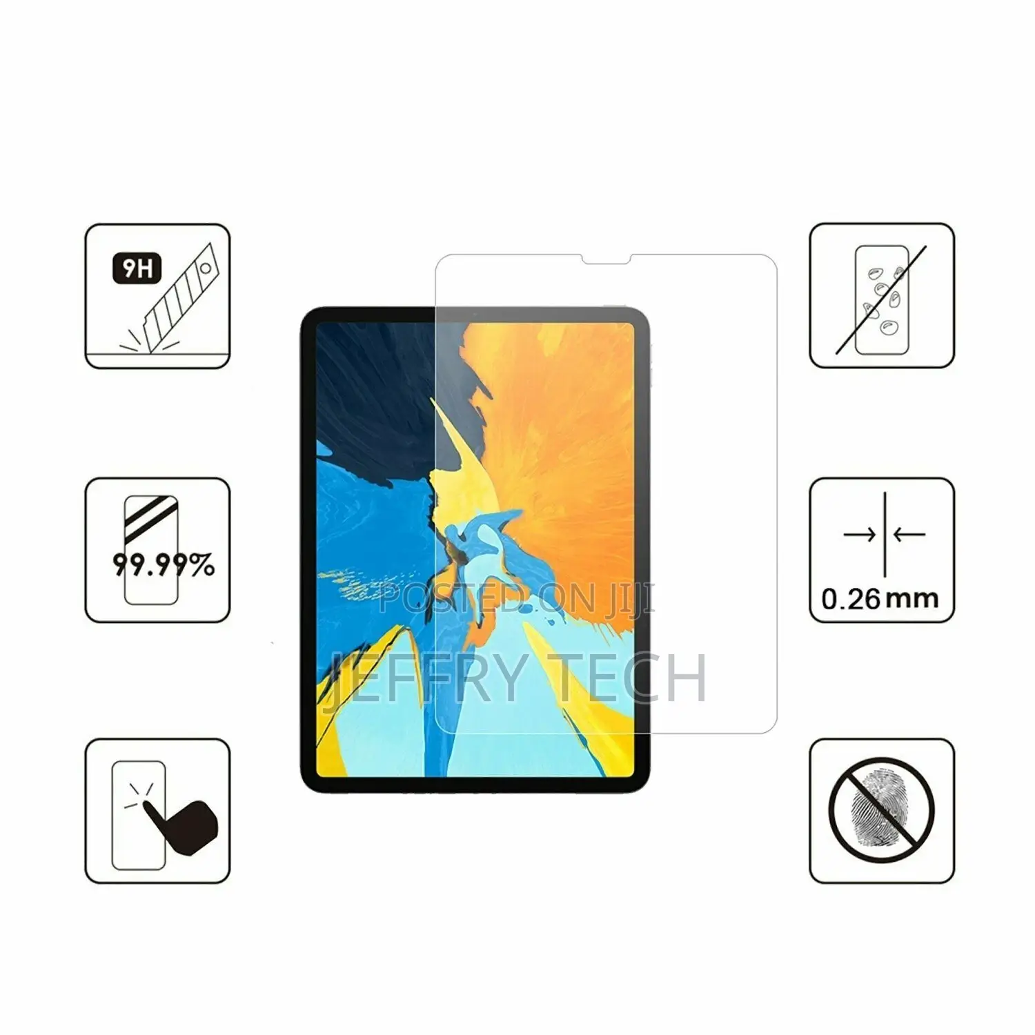Apple iPad Mini 3/4/5 Air 1/2 Pro HD Clear Tempered Glass Sc