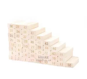 Jenga Tower Large- 54 Pcs Wooden Number Stacking Block /