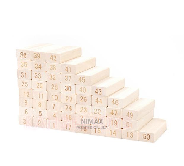 Jenga Tower Large- 54 Pcs Wooden Number Stacking Block / - thumbnail 4
