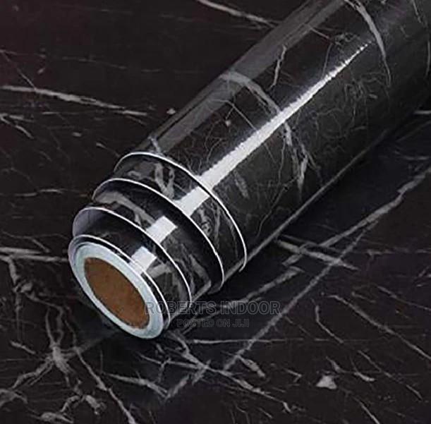 Black Detailed Marble Contact Paper