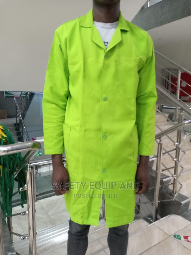 Safety Dust Coats-Lime Green-Slitted - thumbnail 3