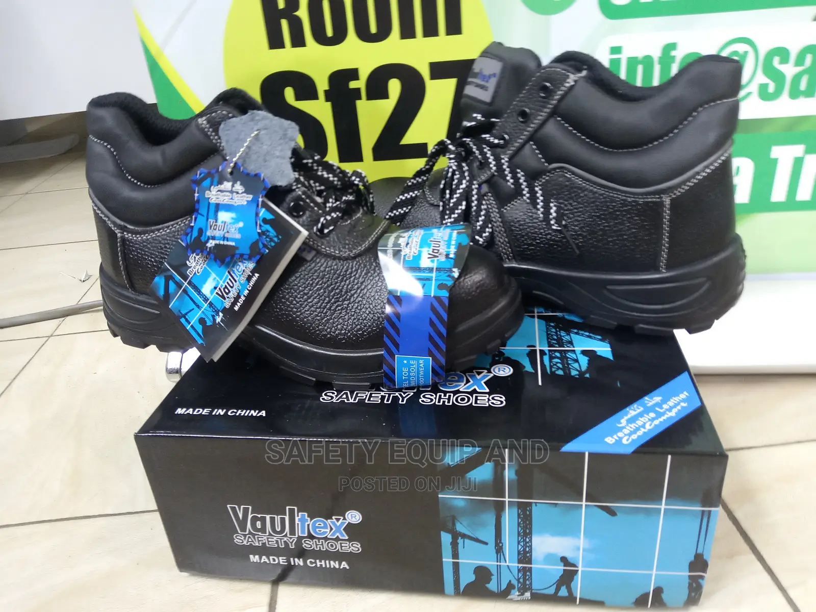 Safety Boots-Black Leather Industrial Boots
