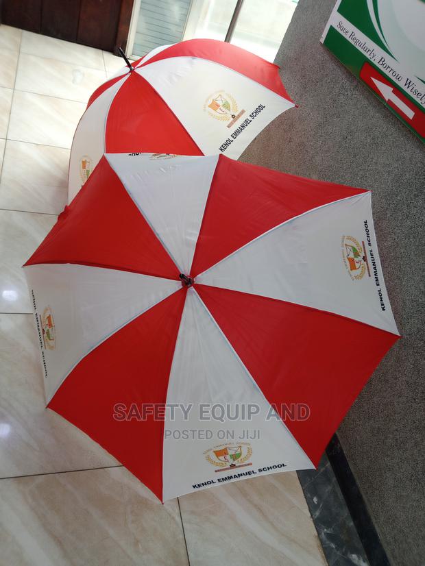 Red and White Rain Umbrellas - main view