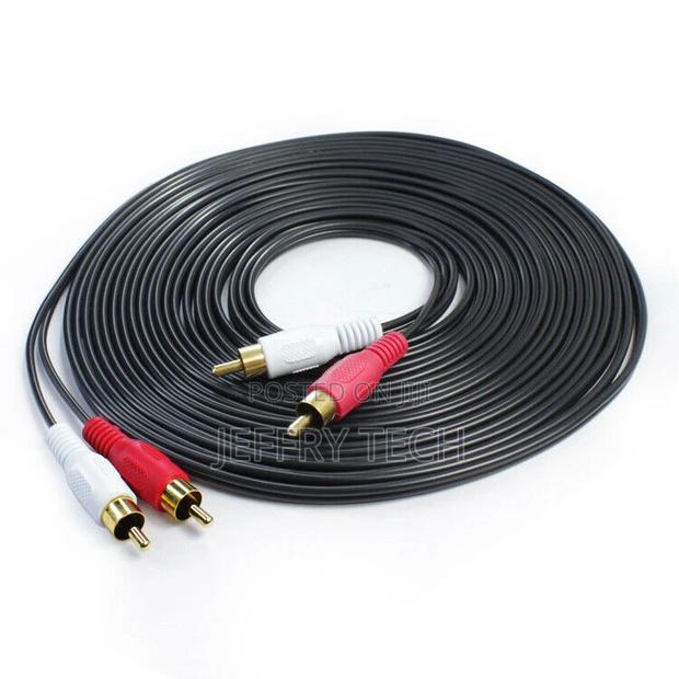 Stereo Audio Vedio Cable 2 RCA to 2 RCA Red White RCA 15M - thumbnail 3