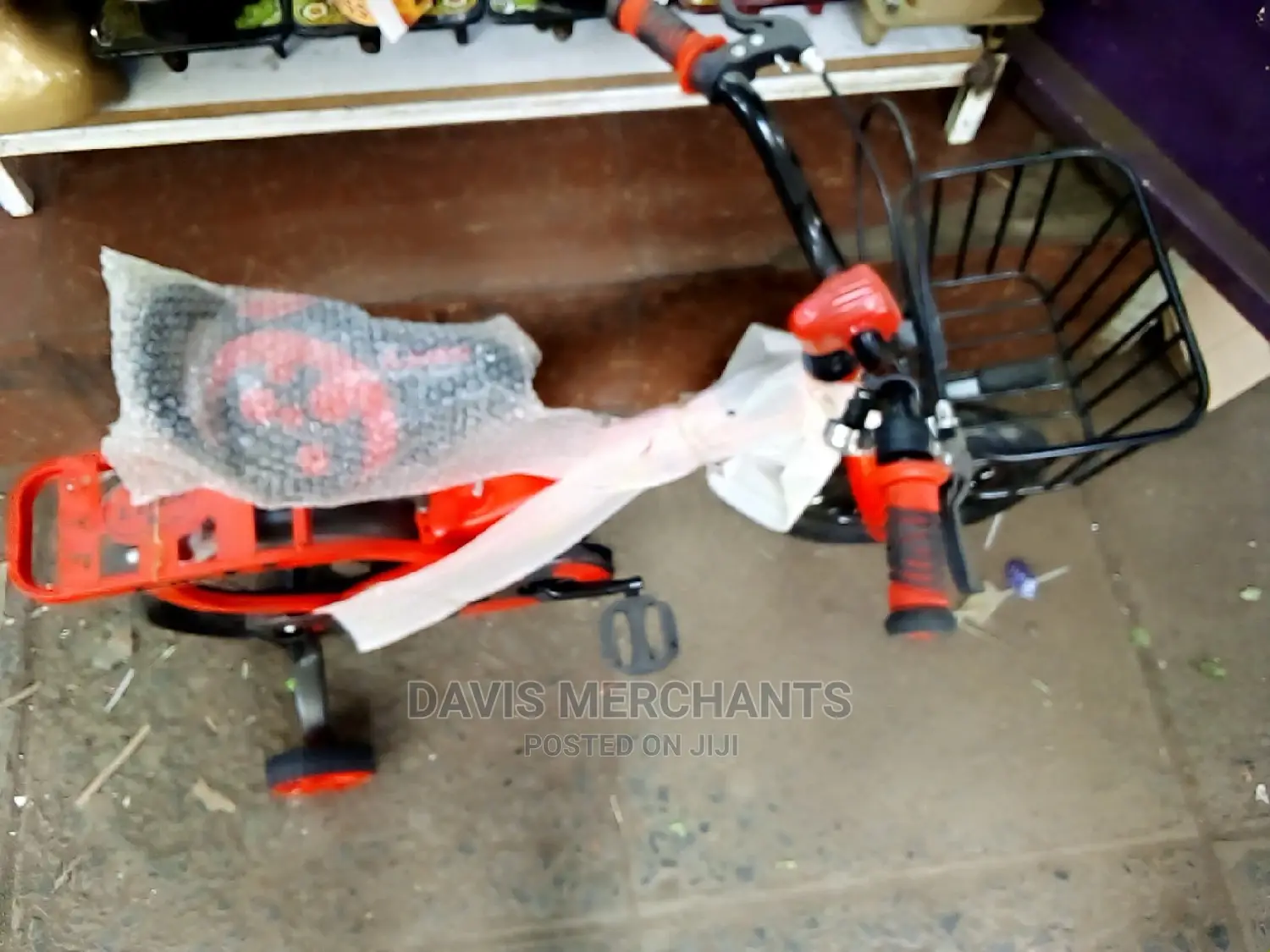 Kids Bike With a Basket and a Break