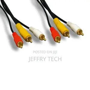 3-Rca Audio Video Cable Gold Plated for PC TV Camcorder VCR
