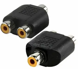 RCA Phono Y Splitter Converter 2 to 1 Female Audio Video AV