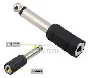 3.5mm Female Socket to 6.35mm Male Jack Plug Mono Audio Adap