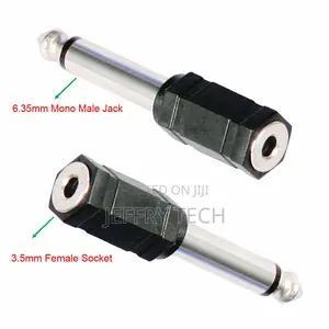 3.5mm Female Socket to 6.35mm Male Jack Plug Mono Audio Adap