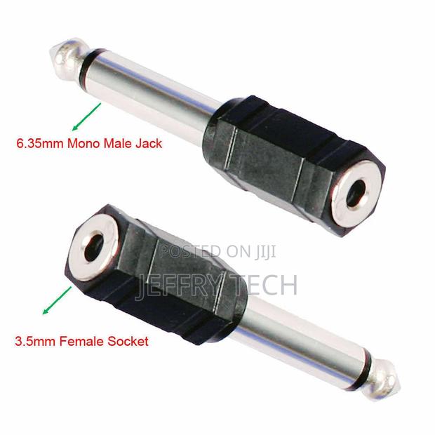 3.5mm Female Socket to 6.35mm Male Jack Plug Mono Audio Adap - thumbnail 2