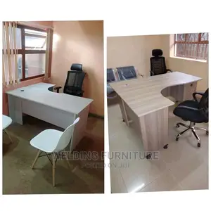 L Shape Desk and Office Chairs