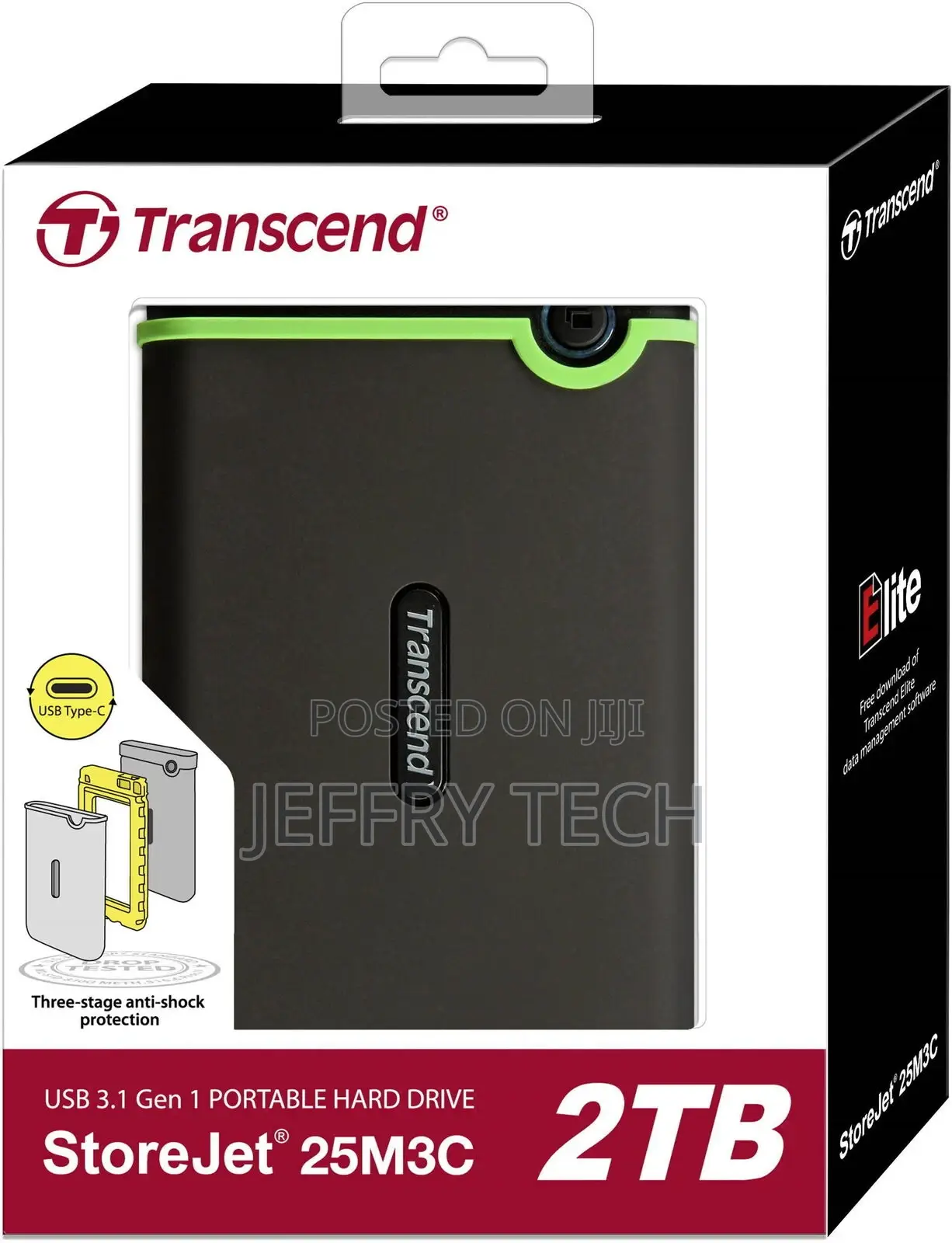 2TB Transcend USB3.1 Type-C Storejet 25M3C 2.5-Inch External