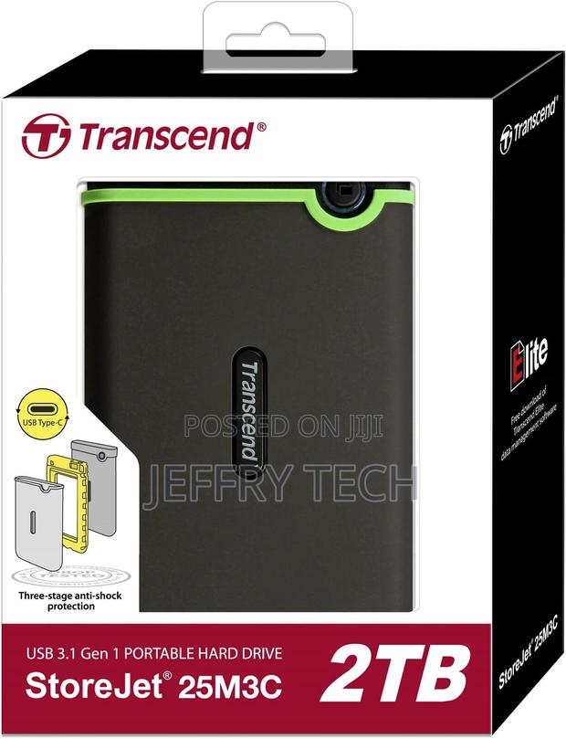 2TB Transcend USB3.1 Type-C Storejet 25M3C 2.5-Inch External - main view