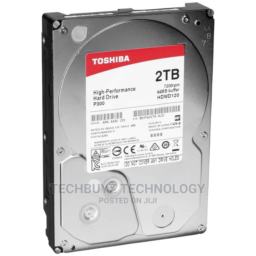Toshiba Desktop HDD P300 3.5" - 2TB - 7200RPM - 64MB