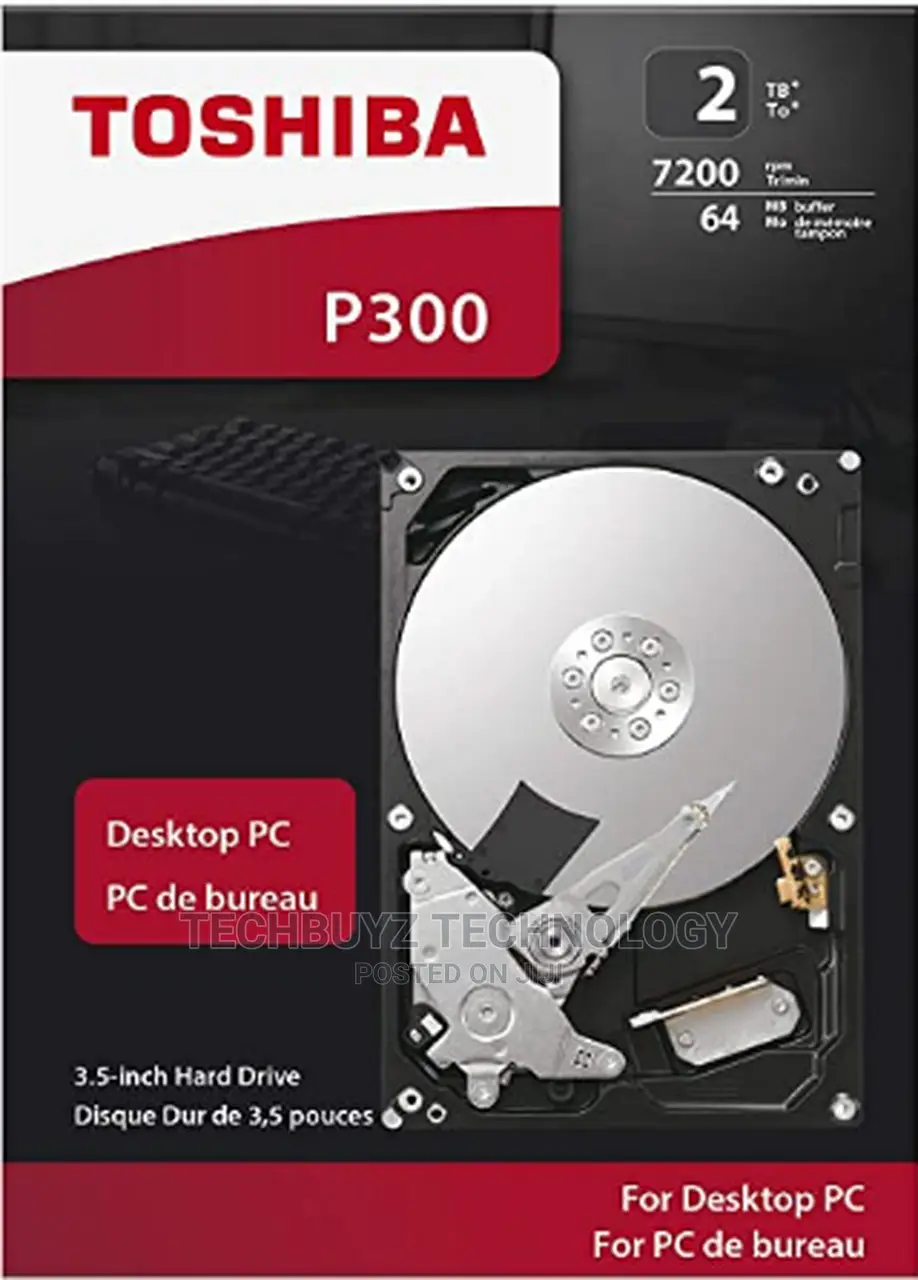 Toshiba Desktop HDD P300 3.5" - 2TB - 7200RPM - 64MB