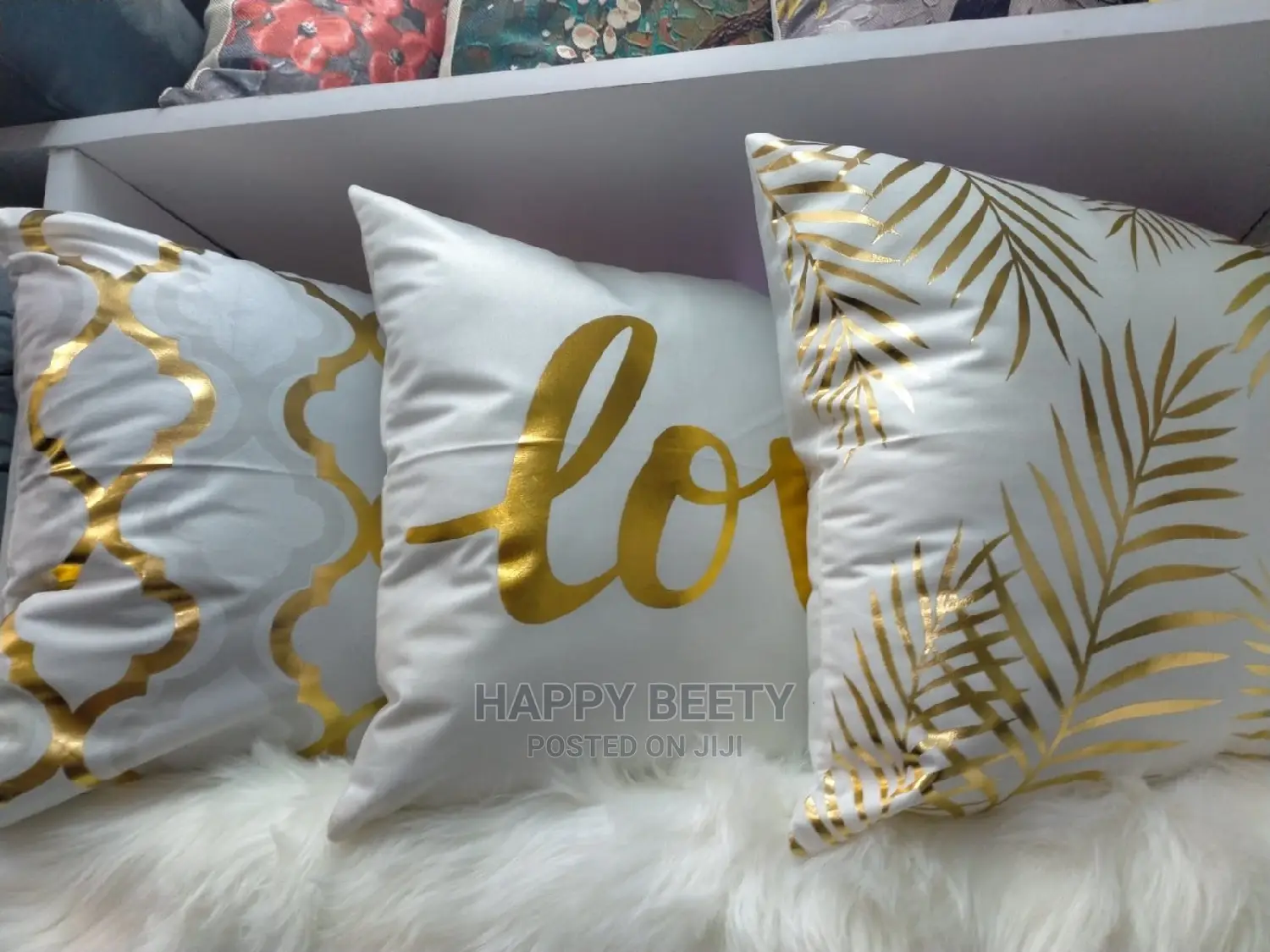 #Gold and White Throw Pillows