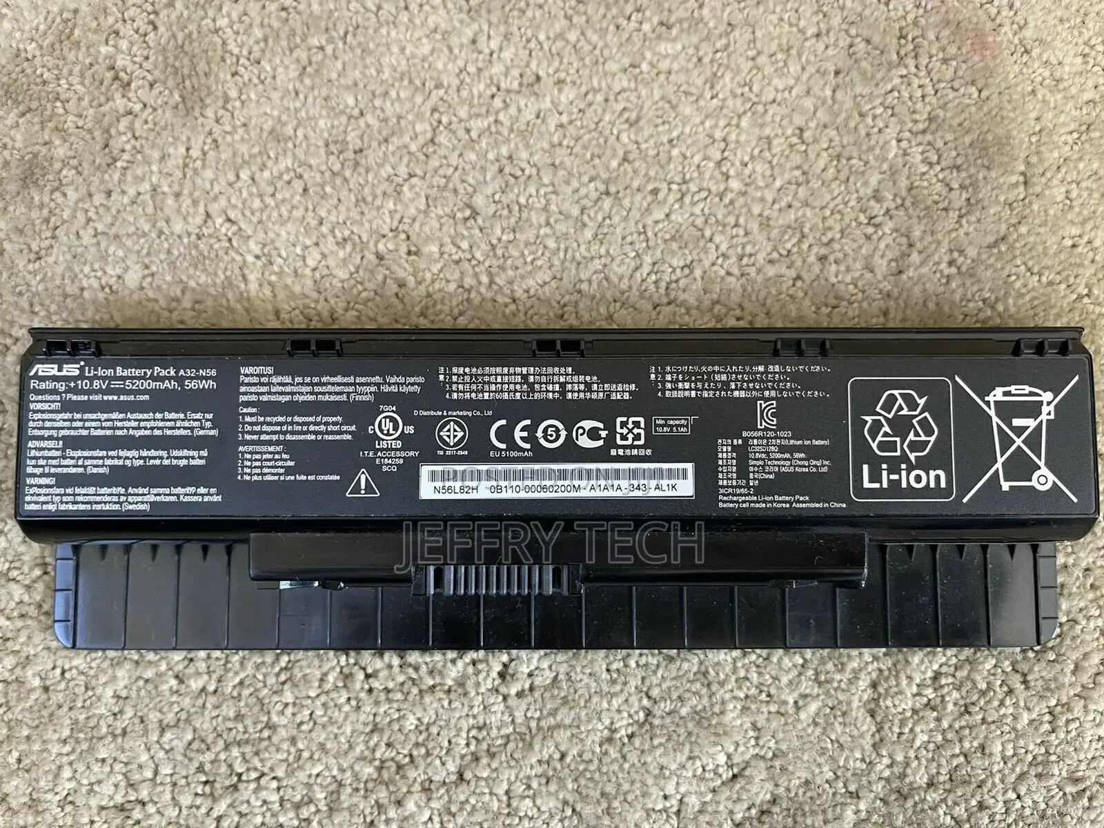 A32-N56 Battery A31-N56 A33-N56 ASUS G56 G56J G56jr N56 N56D