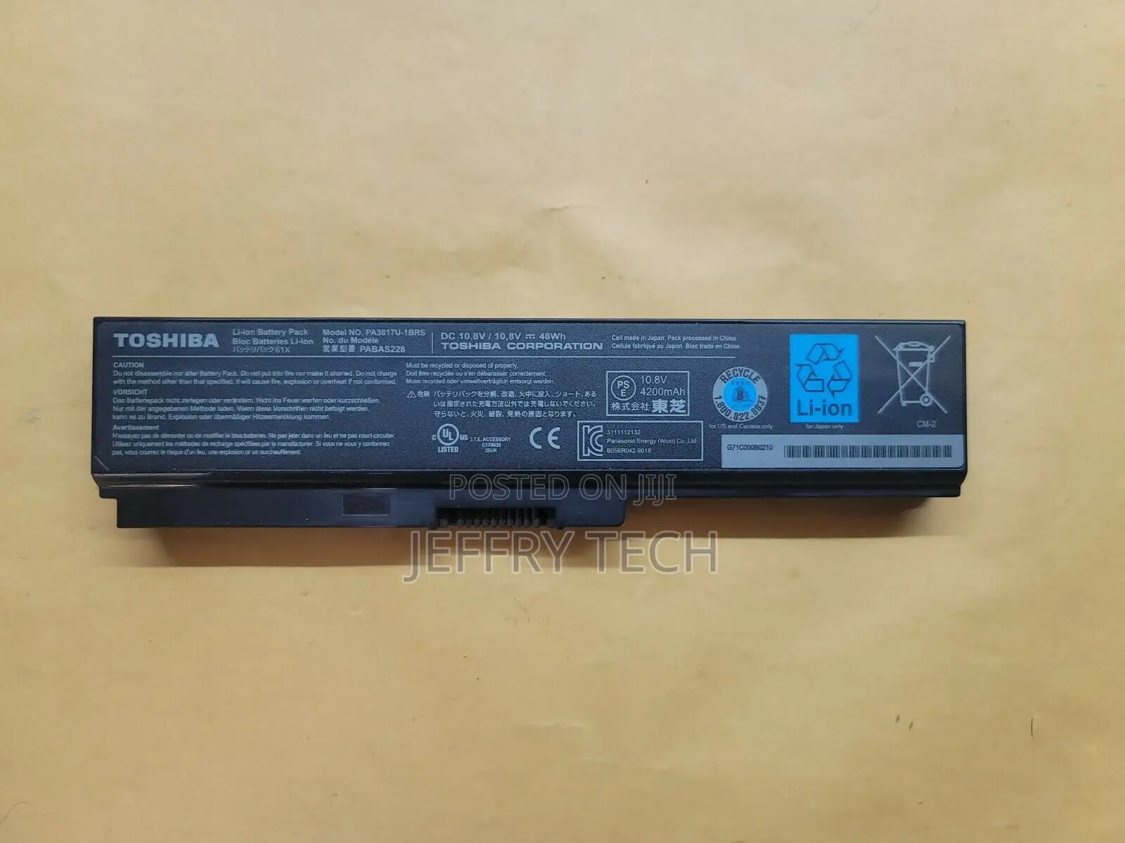 Toshiba Satellite PABAS228 Laptop Li-Ion Battery PA3817U-1BR