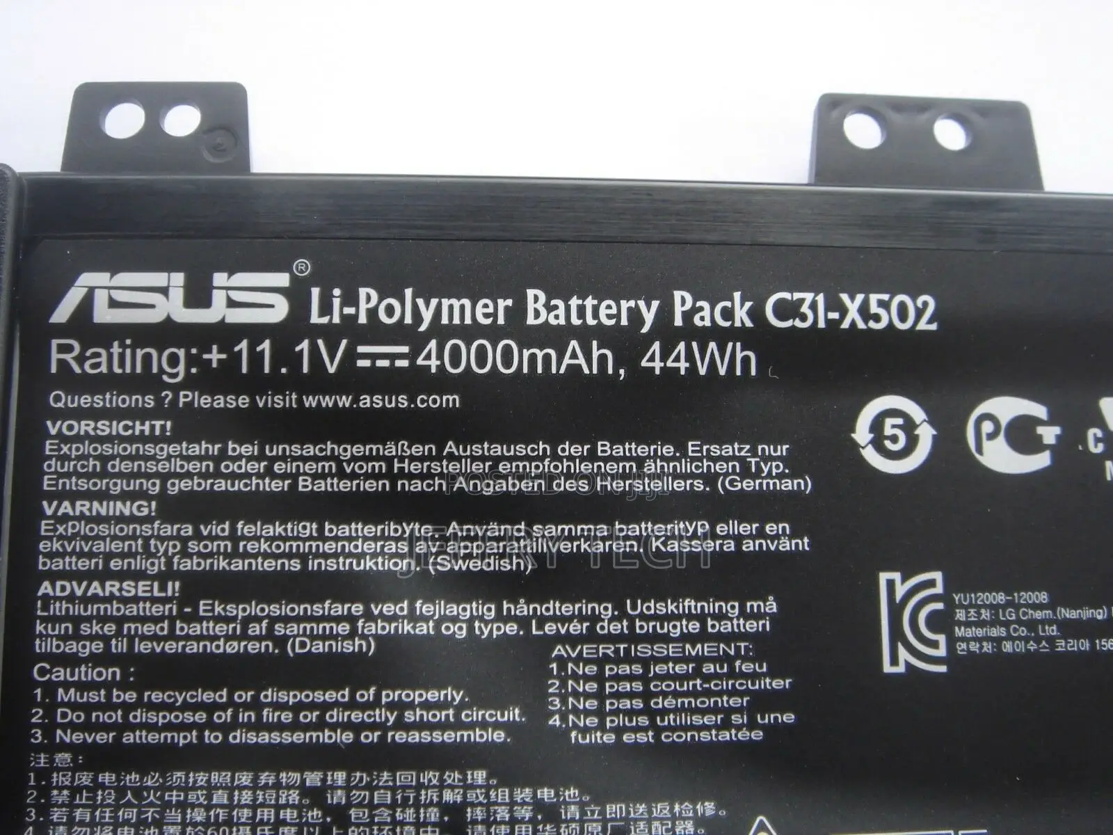 Original Battery ASUS C31-X502 C21-X502 C31X502 C21X502 Genu