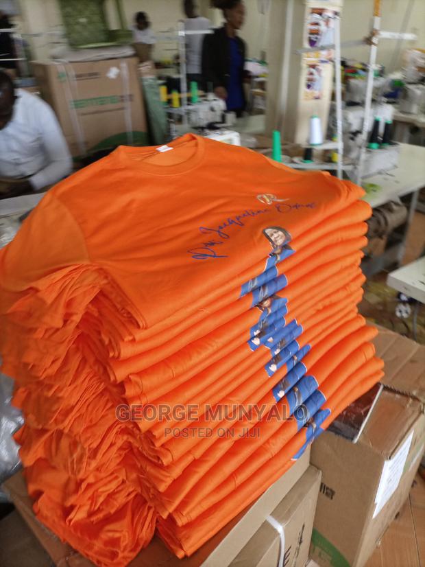 Plain Round Neck Orange T-shirts - main view