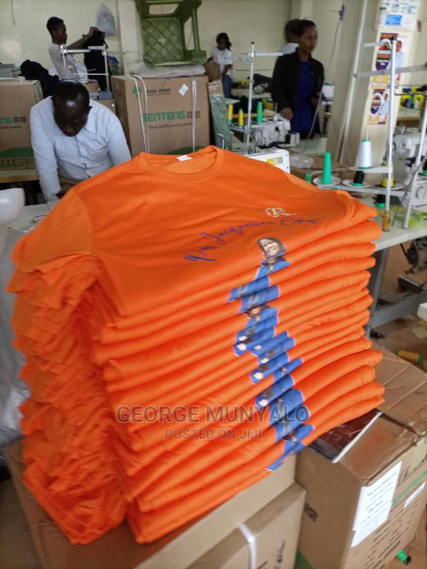 Plain Round Neck Orange T-shirts - thumbnail 2