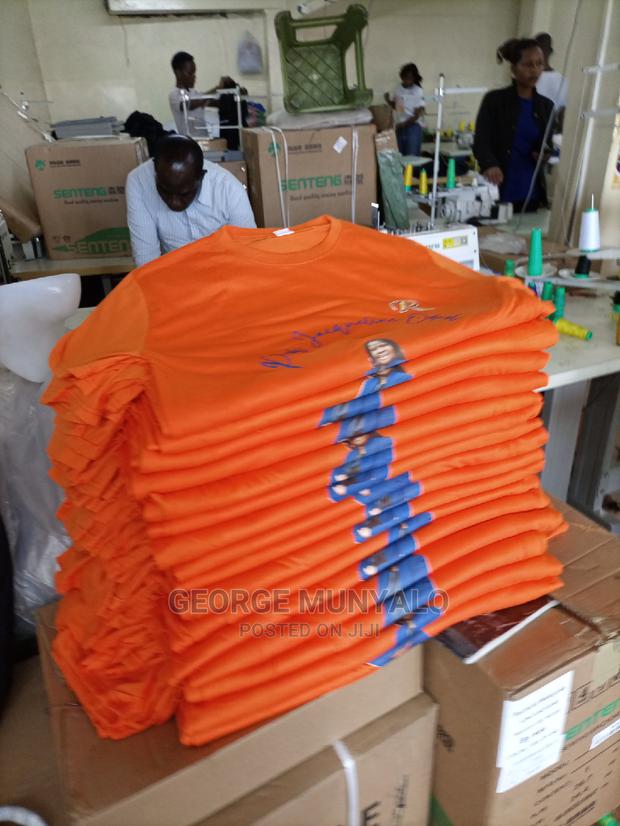 Plain Round Neck Orange T-shirts - thumbnail 3